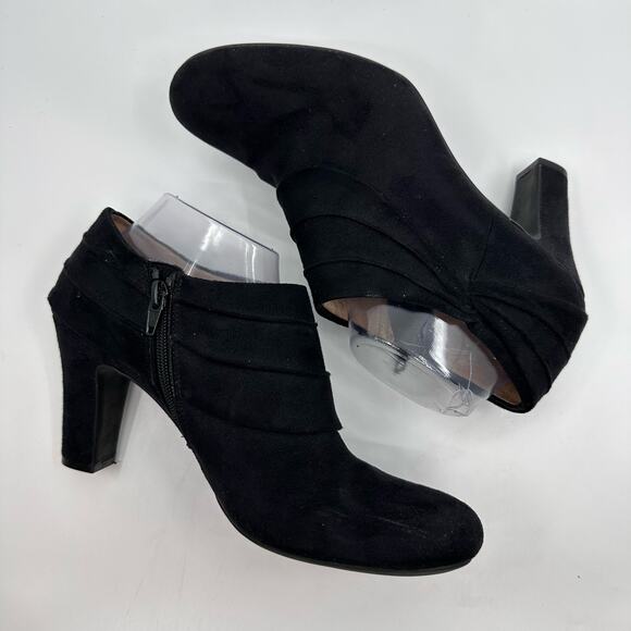 LifeStride Corie Ankle Bootie Microsuede Round Toe Black Womens Size US 10 EU 40 - Picture 5 of 8